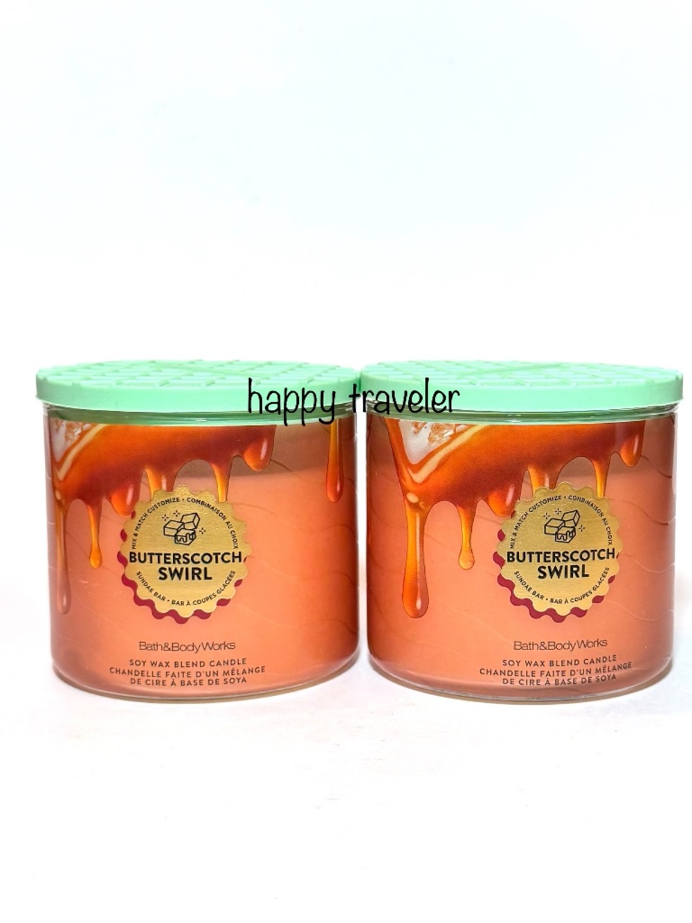 BUTTERSCOTCH SWIRL 3 Wick Candle